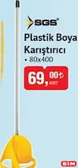 SGS PLASTİK BOYA KARIŞTIRICI 80X400